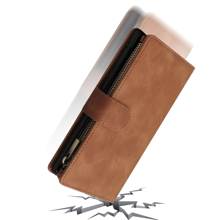 For Samsung Galaxy Note10+ Multifunctional Frosted Zipper Wallet Leather Phone Case