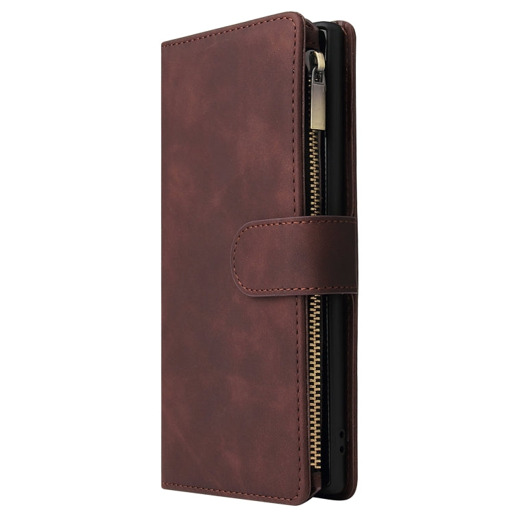 For Samsung Galaxy Note10+ Multifunctional Frosted Zipper Wallet Leather Phone Case