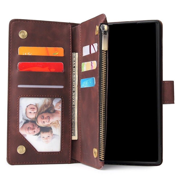 For Samsung Galaxy Note10+ Multifunctional Frosted Zipper Wallet Leather Phone Case