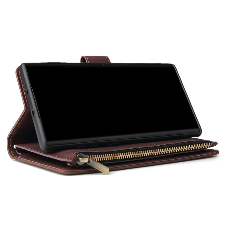 For Samsung Galaxy Note10+ Multifunctional Frosted Zipper Wallet Leather Phone Case