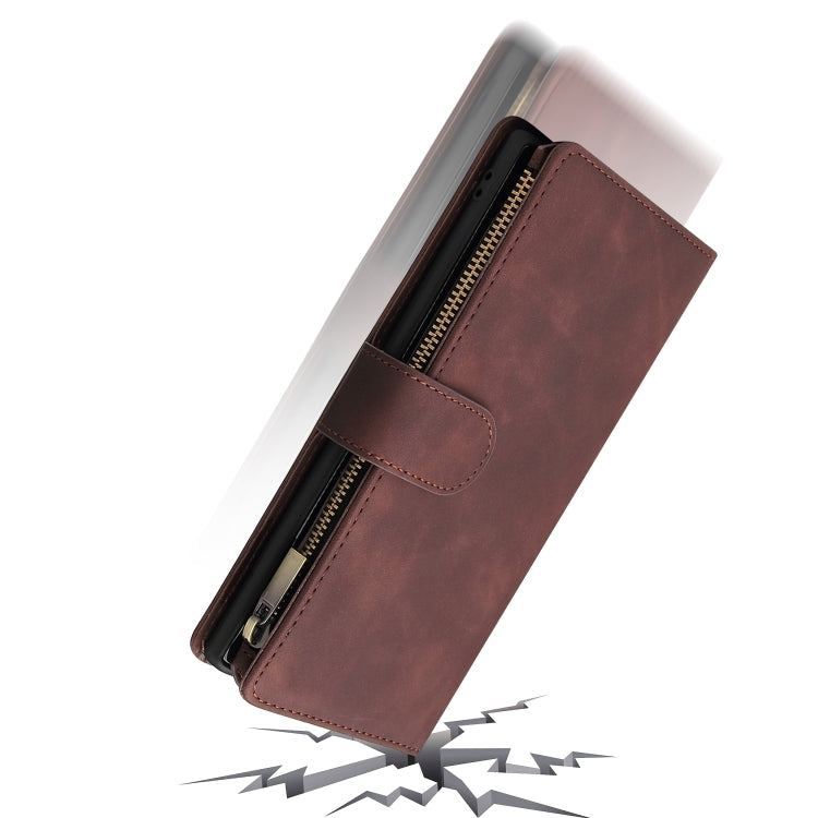 For Samsung Galaxy Note10+ Multifunctional Frosted Zipper Wallet Leather Phone Case
