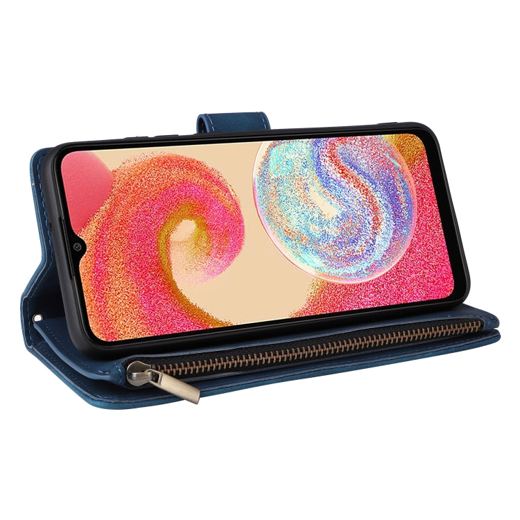 For Samsung Galaxy A04e Multifunctional Frosted Zipper Wallet Leather Phone Case