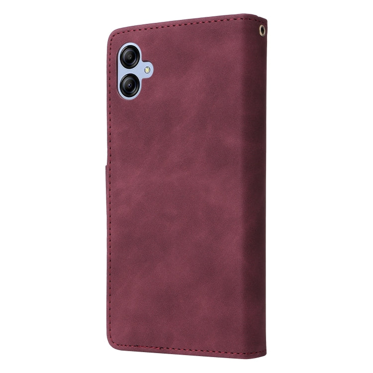 For Samsung Galaxy A04e Multifunctional Frosted Zipper Wallet Leather Phone Case