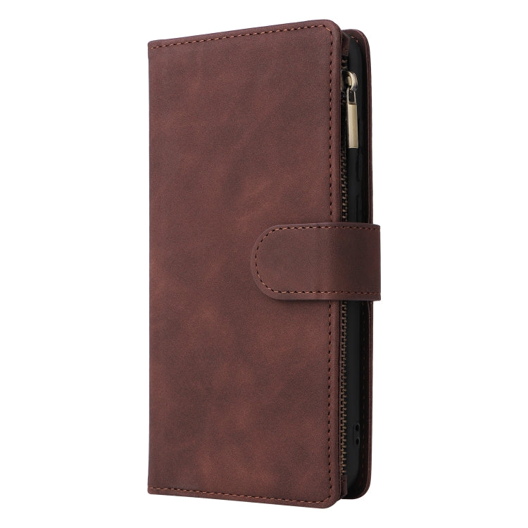 For Samsung Galaxy A04e Multifunctional Frosted Zipper Wallet Leather Phone Case