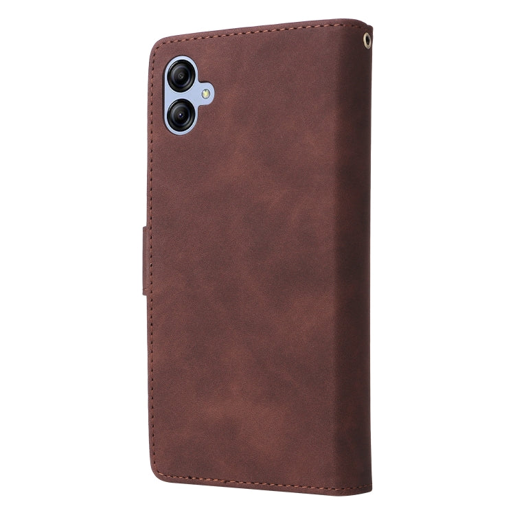 For Samsung Galaxy A04e Multifunctional Frosted Zipper Wallet Leather Phone Case