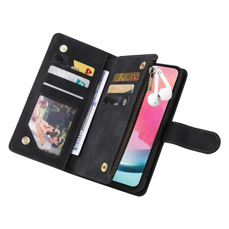For Samsung Galaxy A24 4G Multifunctional Frosted Zipper Wallet Leather Phone Case