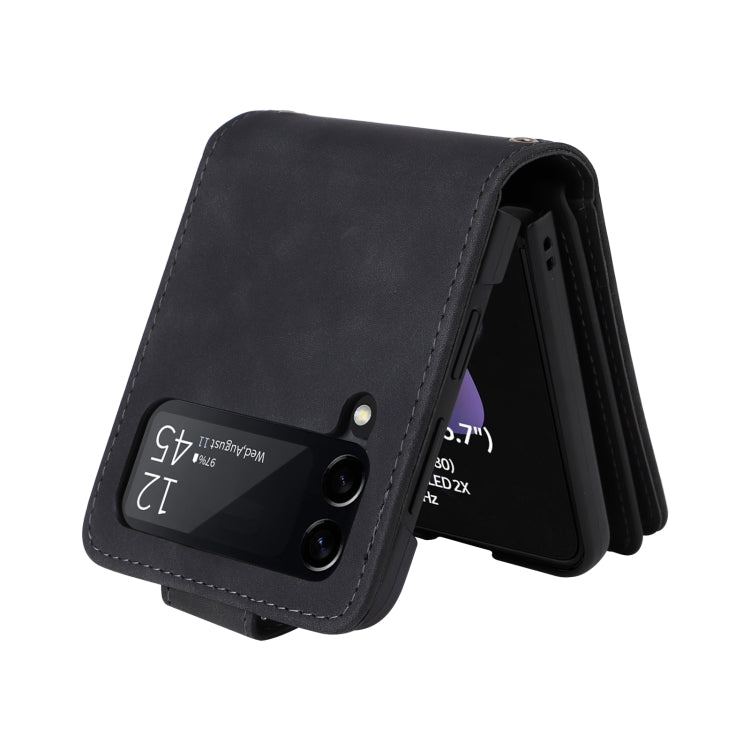 For Samsung Galaxy Z Flip3 5G Multifunctional Frosted Zipper Wallet Leather Phone Case