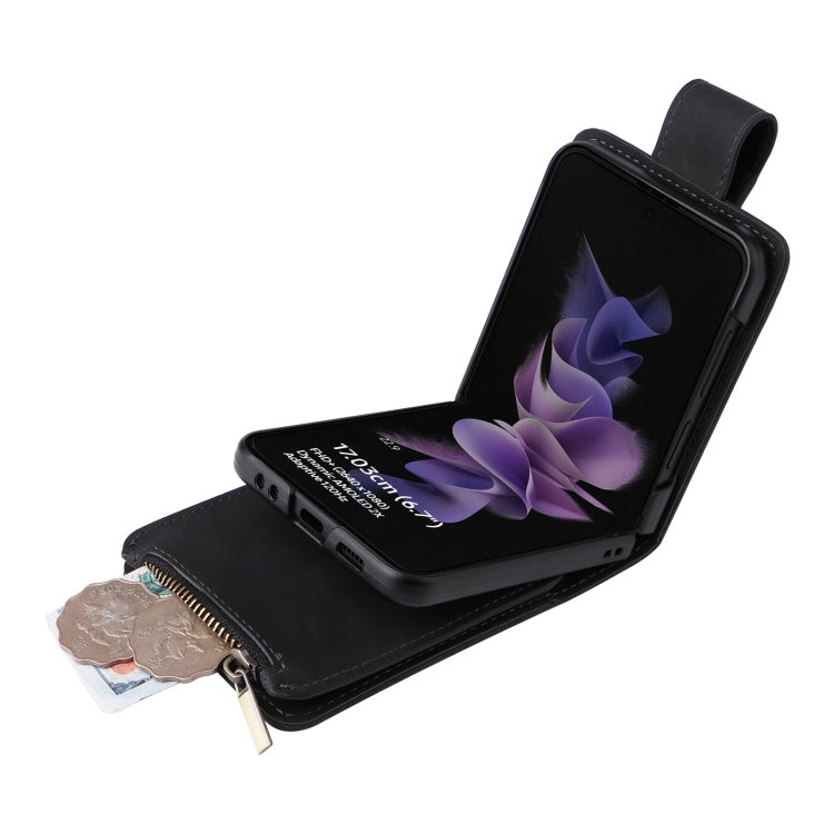 For Samsung Galaxy Z Flip3 5G Multifunctional Frosted Zipper Wallet Leather Phone Case