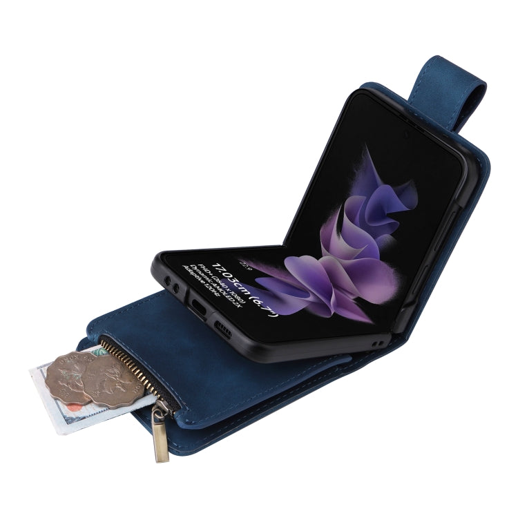 For Samsung Galaxy Z Flip3 5G Multifunctional Frosted Zipper Wallet Leather Phone Case