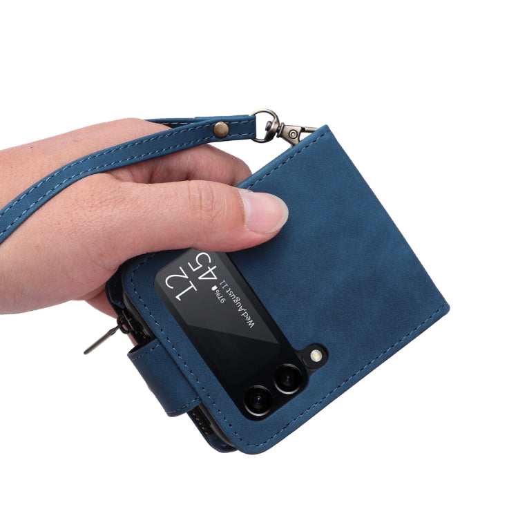 For Samsung Galaxy Z Flip3 5G Multifunctional Frosted Zipper Wallet Leather Phone Case