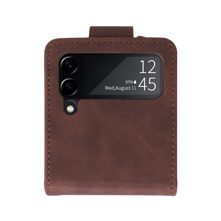For Samsung Galaxy Z Flip3 5G Multifunctional Frosted Zipper Wallet Leather Phone Case