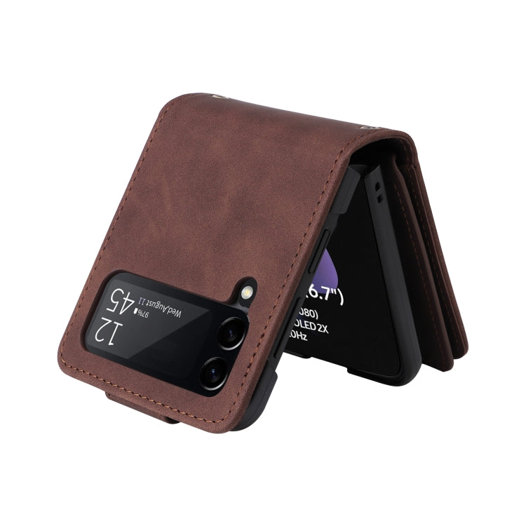 For Samsung Galaxy Z Flip3 5G Multifunctional Frosted Zipper Wallet Leather Phone Case