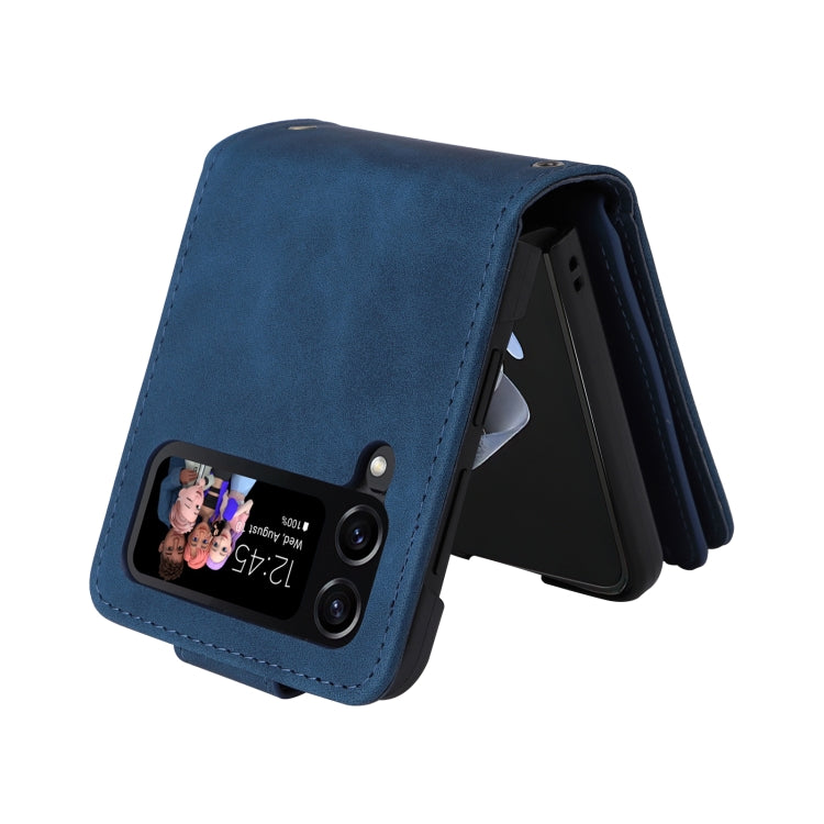 For Samsung Galaxy Z Flip4 Multifunctional Frosted Zipper Wallet Leather Phone Case