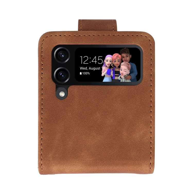 For Samsung Galaxy Z Flip4 Multifunctional Frosted Zipper Wallet Leather Phone Case