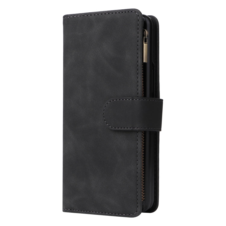 For Samsung Galaxy Z Fold3 5G Multifunctional Frosted Zipper Wallet Leather Phone Case