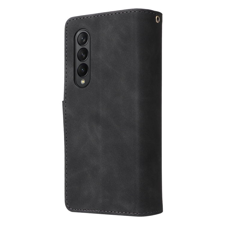 For Samsung Galaxy Z Fold3 5G Multifunctional Frosted Zipper Wallet Leather Phone Case