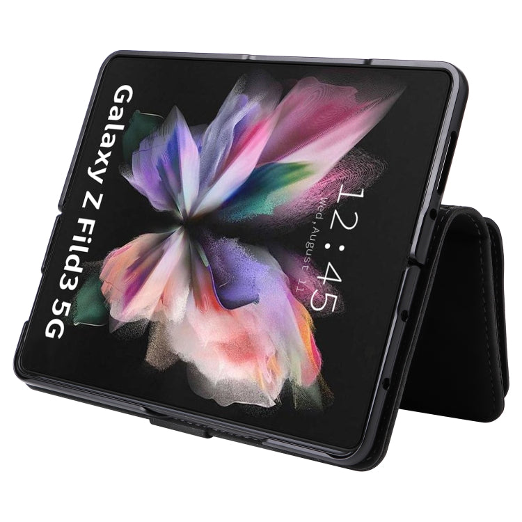 For Samsung Galaxy Z Fold3 5G Multifunctional Frosted Zipper Wallet Leather Phone Case
