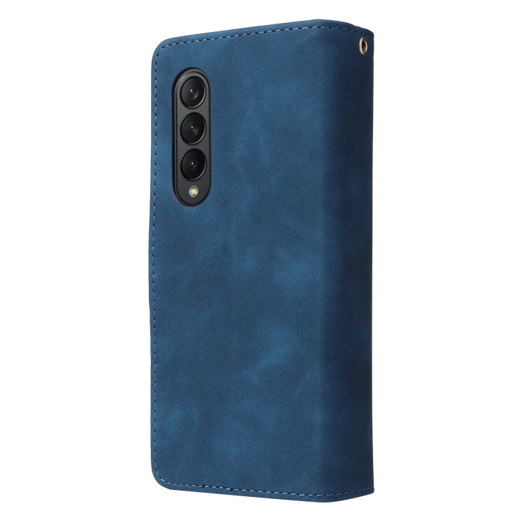For Samsung Galaxy Z Fold3 5G Multifunctional Frosted Zipper Wallet Leather Phone Case