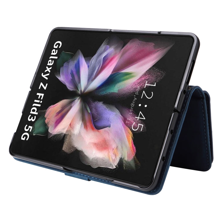 For Samsung Galaxy Z Fold3 5G Multifunctional Frosted Zipper Wallet Leather Phone Case