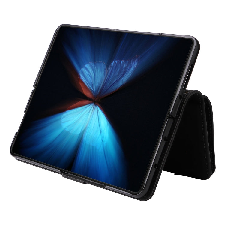 For Samsung Galaxy Z Fold4 Multifunctional Frosted Zipper Wallet Leather Phone Case