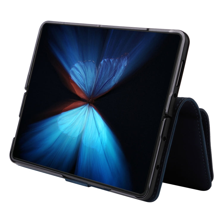 For Samsung Galaxy Z Fold4 Multifunctional Frosted Zipper Wallet Leather Phone Case