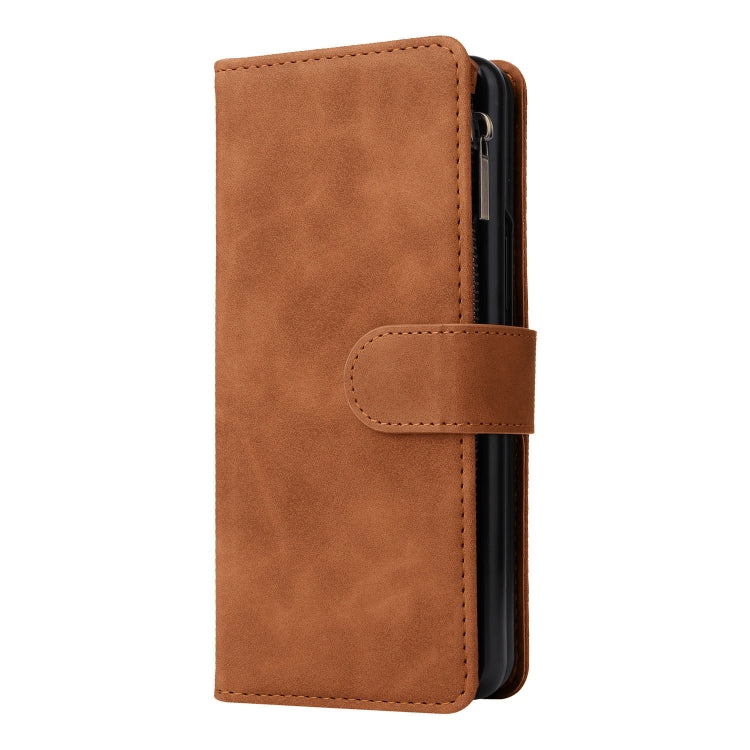 For Samsung Galaxy Z Fold4 Multifunctional Frosted Zipper Wallet Leather Phone Case