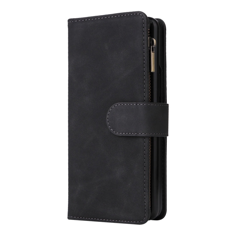 For Samsung Galaxy Z Fold5 Multifunctional Frosted Zipper Wallet Leather Phone Case