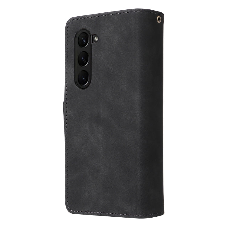 For Samsung Galaxy Z Fold5 Multifunctional Frosted Zipper Wallet Leather Phone Case