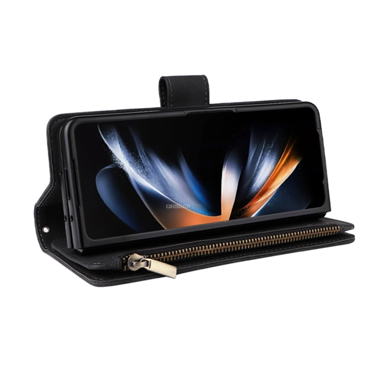 For Samsung Galaxy Z Fold5 Multifunctional Frosted Zipper Wallet Leather Phone Case