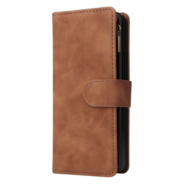 For Samsung Galaxy Z Fold5 Multifunctional Frosted Zipper Wallet Leather Phone Case