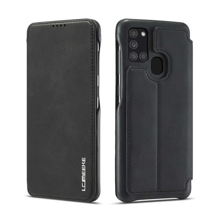 For Samsung Galaxy A21s LC.IMEEKE Hon Ancient Series Horizontal Flip Leather Case with Holder & Card Slot