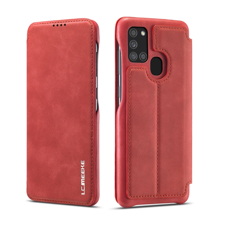 For Samsung Galaxy A21s LC.IMEEKE Hon Ancient Series Horizontal Flip Leather Case with Holder & Card Slot