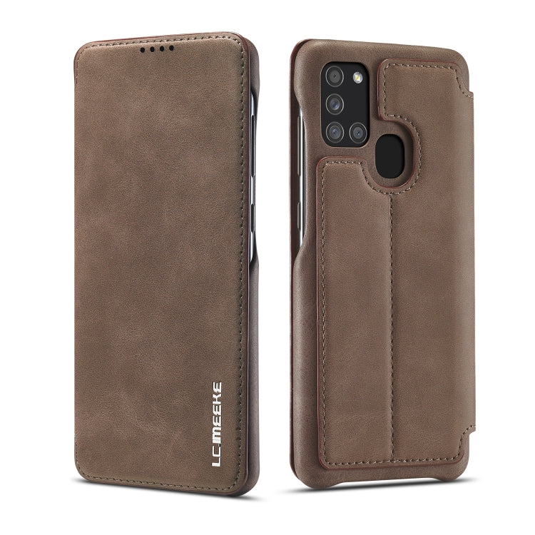 For Samsung Galaxy A21s LC.IMEEKE Hon Ancient Series Horizontal Flip Leather Case with Holder & Card Slot
