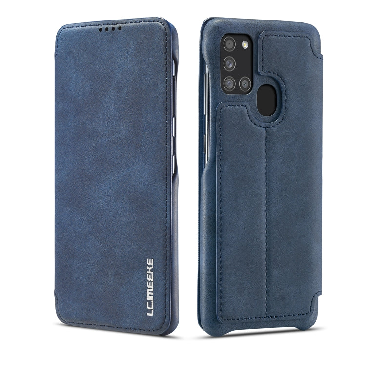 For Samsung Galaxy A21s LC.IMEEKE Hon Ancient Series Horizontal Flip Leather Case with Holder & Card Slot