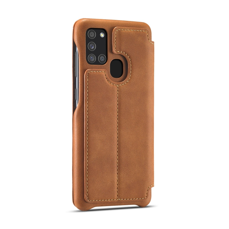For Samsung Galaxy A21s LC.IMEEKE Hon Ancient Series Horizontal Flip Leather Case with Holder & Card Slot