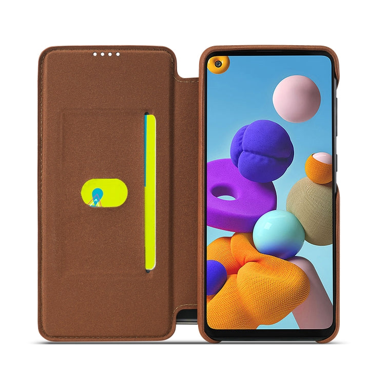 For Samsung Galaxy A21s LC.IMEEKE Hon Ancient Series Horizontal Flip Leather Case with Holder & Card Slot