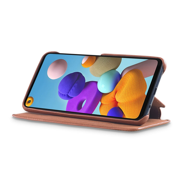 For Samsung Galaxy A21s LC.IMEEKE Hon Ancient Series Horizontal Flip Leather Case with Holder & Card Slot