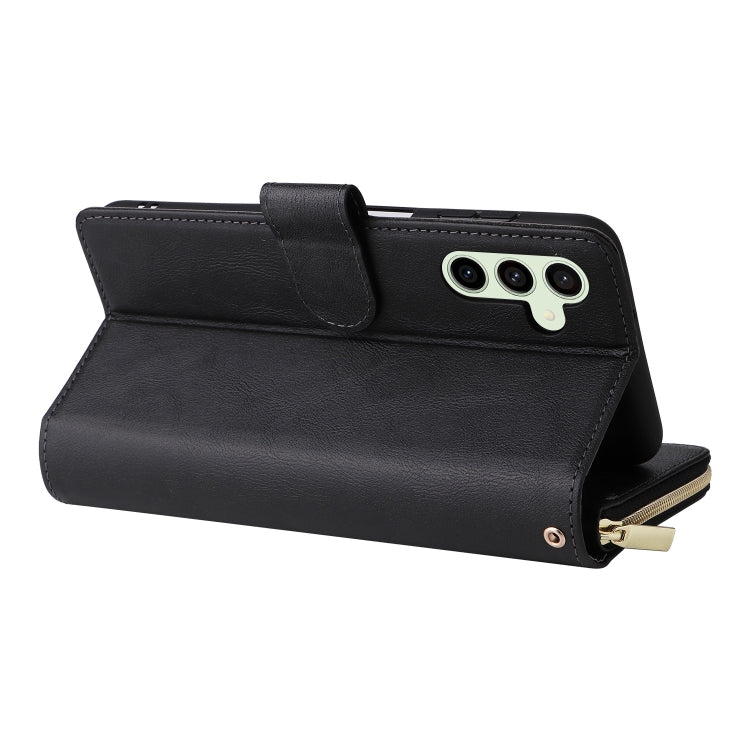 For Samsung Galaxy S24 FE 5G 9-Card Slots Zipper Wallet Bag Leather Phone Case