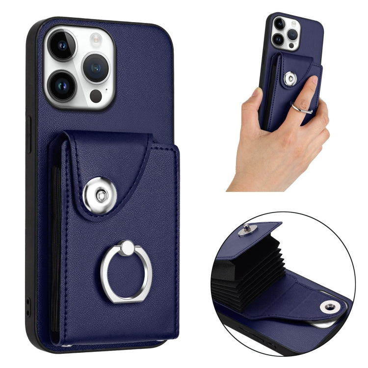 For iPhone 16 Pro Max Organ Card Bag Ring Holder Phone Case