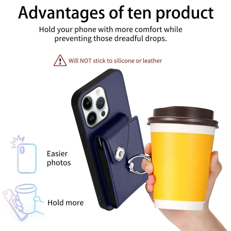 For iPhone 16 Pro Max Organ Card Bag Ring Holder Phone Case
