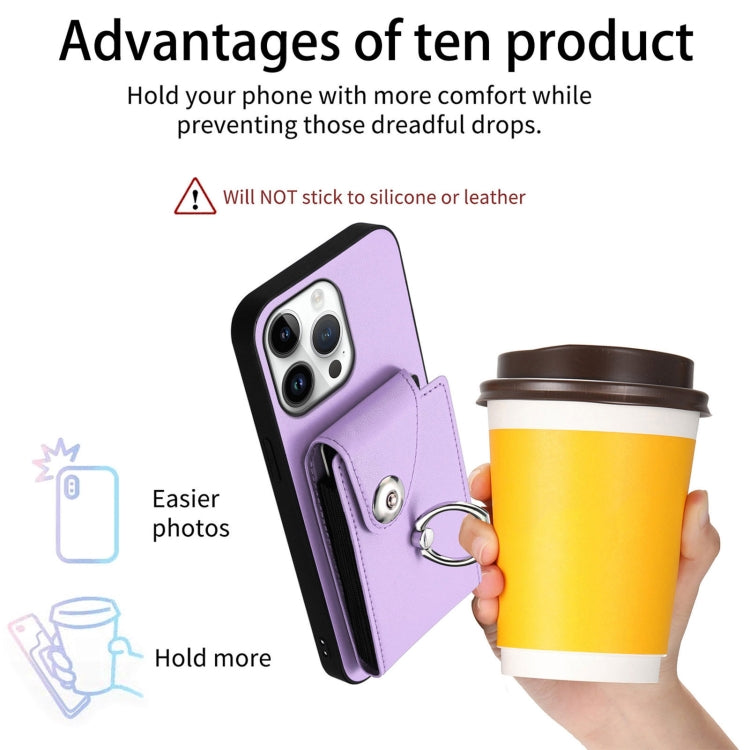 For iPhone 16 Pro Max Organ Card Bag Ring Holder Phone Case