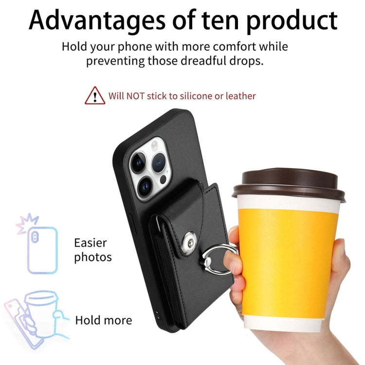 For iPhone 16 Pro Max Organ Card Bag Ring Holder Phone Case
