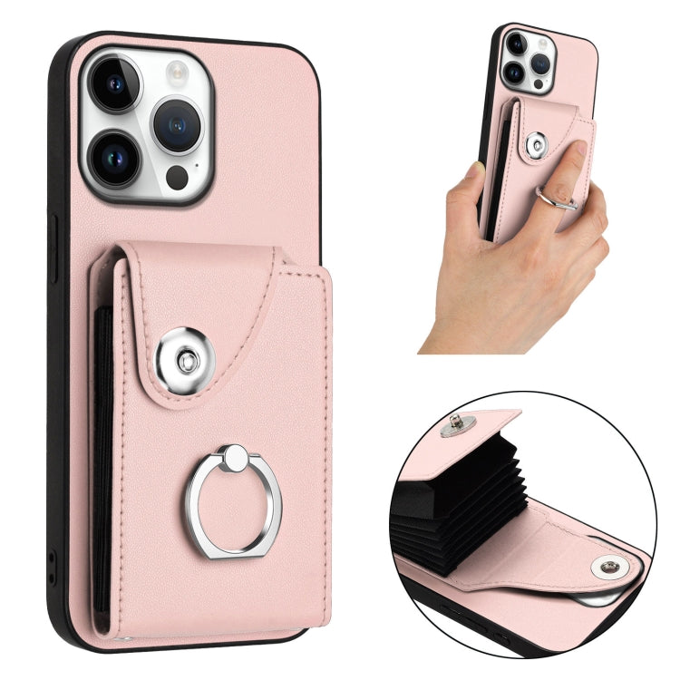 For iPhone 16 Pro Max Organ Card Bag Ring Holder Phone Case