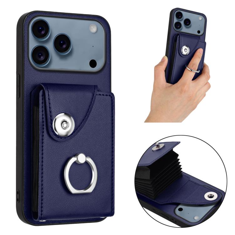 For iPhone 17 Pro Max Organ Card Bag Ring Holder Phone Case