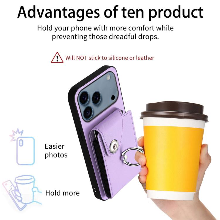 For iPhone 17 Pro Max Organ Card Bag Ring Holder Phone Case