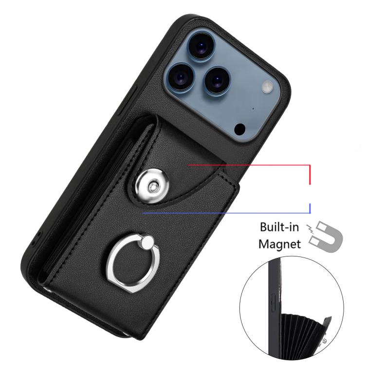 For iPhone 17 Pro Max Organ Card Bag Ring Holder Phone Case