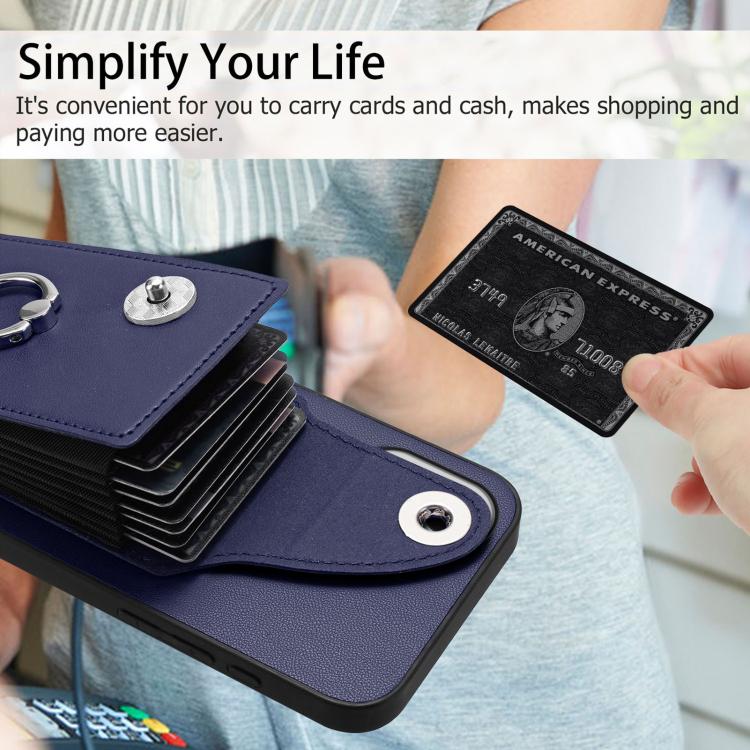 For iPhone 17 Organ Card Bag Ring Holder Phone Case