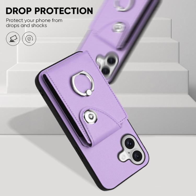 For iPhone 17 Organ Card Bag Ring Holder Phone Case