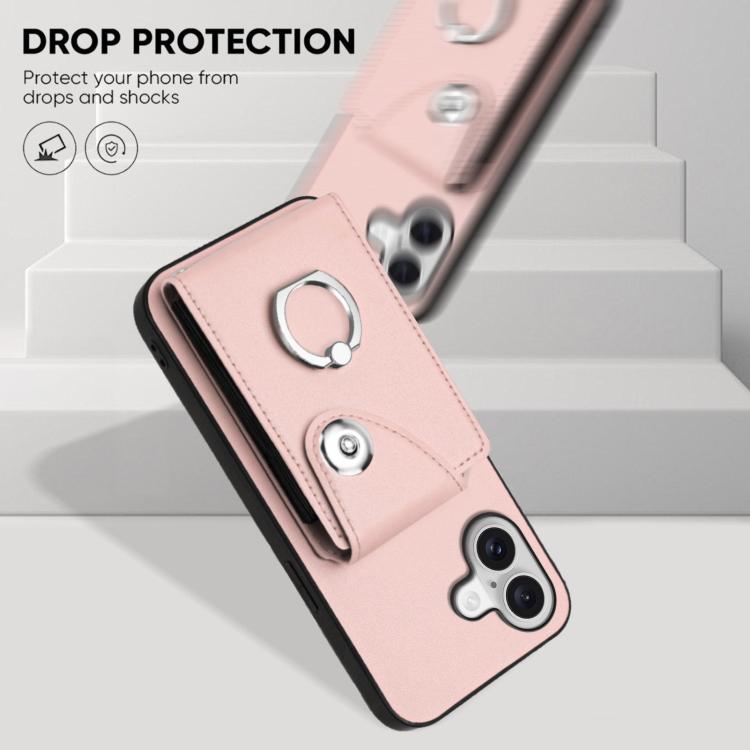 For iPhone 17 Organ Card Bag Ring Holder Phone Case