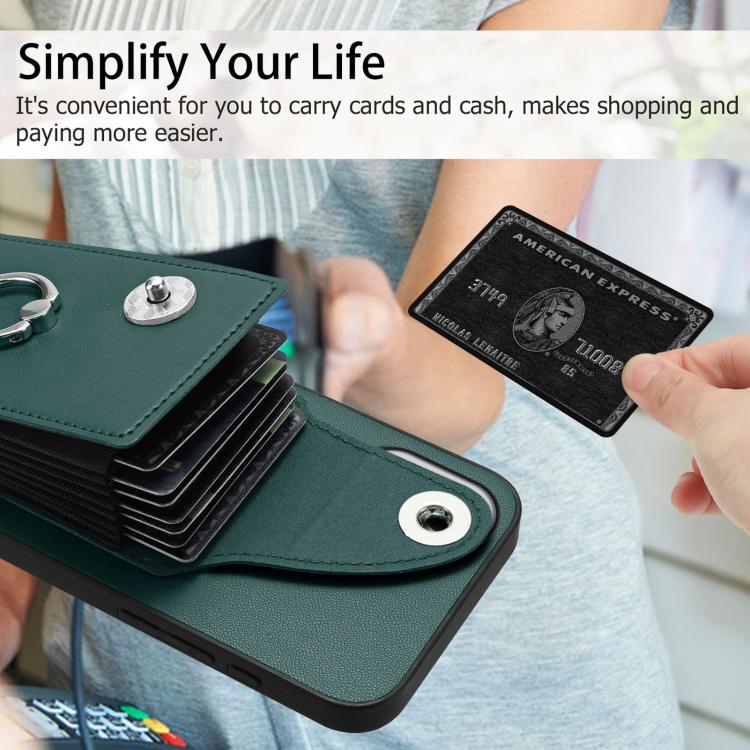 For iPhone 17 Organ Card Bag Ring Holder Phone Case